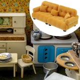 Maxbell Miniature Dollhouse Sofa Room Scene Decoration Realistic Miniature Toy Model 1 20 Brown