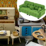 Maxbell Miniature Dollhouse Sofa Room Scene Decoration Realistic Miniature Toy Model 1 12 Green
