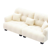 Maxbell Miniature Dollhouse Sofa Room Scene Decoration Realistic Miniature Toy Model 1 12 Beige