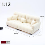 Maxbell Miniature Dollhouse Sofa Room Scene Decoration Realistic Miniature Toy Model 1 12 Beige