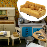 Maxbell Miniature Dollhouse Sofa Room Scene Decoration Realistic Miniature Toy Model 1 12 Brown