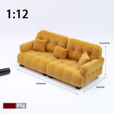 Maxbell Miniature Dollhouse Sofa Room Scene Decoration Realistic Miniature Toy Model 1 12 Brown