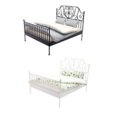 Maxbell 1/12 Pretend Play Toy Vintage Lifelike Miniature Bed for Kids Girls Children black
