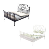 Maxbell 1/12 Pretend Play Toy Vintage Lifelike Miniature Bed for Kids Girls Children black