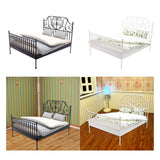 Maxbell 1/12 Pretend Play Toy Vintage Lifelike Miniature Bed for Kids Girls Children black