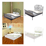 Maxbell 1/12 Pretend Play Toy Vintage Lifelike Miniature Bed for Kids Girls Children black