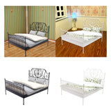 Maxbell 1/12 Pretend Play Toy Vintage Lifelike Miniature Bed for Kids Girls Children black