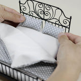 Maxbell 1/12 Pretend Play Toy Vintage Lifelike Miniature Bed for Kids Girls Children black