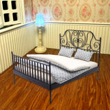 Maxbell 1/12 Pretend Play Toy Vintage Lifelike Miniature Bed for Kids Girls Children black