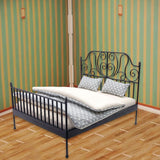 Maxbell 1/12 Pretend Play Toy Vintage Lifelike Miniature Bed for Kids Girls Children black