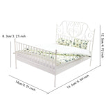 Maxbell 1/12 Pretend Play Toy Vintage Lifelike Miniature Bed for Kids Girls Children white