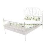 Maxbell 1/12 Pretend Play Toy Vintage Lifelike Miniature Bed for Kids Girls Children white