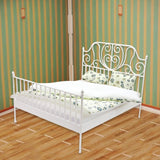 Maxbell 1/12 Pretend Play Toy Vintage Lifelike Miniature Bed for Kids Girls Children white