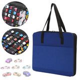 Maxbell Toy Car Organizer Case 52 Slots Felt Carrier for Kids Model Cars Collectible Blue