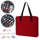 Maxbell Toy Car Organizer Case 52 Slots Felt Carrier for Kids Model Cars Collectible Red