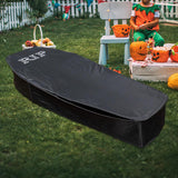 Maxbell Halloween Props Coffin Spooky Life Size with Lid for Graveyard Lawn Cemetery