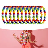 Maxbell 10x Hawaiian Party Leis Tropical Flower Necklace for Stage Performance Beach B