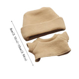 Maxbell 2x 17/15cm Dolls Clothes Clothing Hat and Top for Plush Figure 5.91/6.69inch Khaki