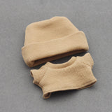 Maxbell 2x 17/15cm Dolls Clothes Clothing Hat and Top for Plush Figure 5.91/6.69inch Khaki