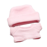 Maxbell 2x 17/15cm Dolls Clothes Clothing Hat and Top for Plush Figure 5.91/6.69inch pink