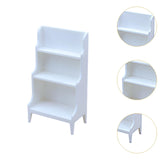Maxbell Dollhouse Storage Rack Dollhouse Living Room Decor 1: 12 Dollhouse Bookshelf White