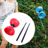 Maxbell Chinese Yoyo Diabolo Set Portable Juggling Toy for Adults Children Beginners Red L