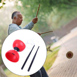 Maxbell Chinese Yoyo Diabolo Set Portable Juggling Toy for Adults Children Beginners Red L