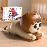 Maxbell Crawling Baby Toy for Girls Boys Pretend Play Interactive Moving Sensory Toy khaki brown