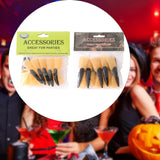 Maxbell 10x Fake Witch Fingers Scary Black Long Witch Nails for Bar Masquerade Props 1.5cmx6cm