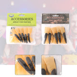 Maxbell 10x Fake Witch Fingers Scary Black Long Witch Nails for Bar Masquerade Props 1.5cmx6cm