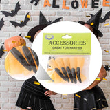 Maxbell 10x Fake Witch Fingers Scary Black Long Witch Nails for Bar Masquerade Props 1.5cmx6cm