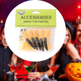 Maxbell 10x Fake Witch Fingers Scary Black Long Witch Nails for Bar Masquerade Props 1.5cmx6cm