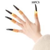 Maxbell 10x Fake Witch Fingers Scary Black Long Witch Nails for Bar Masquerade Props 1.5cmx6cm