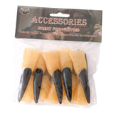 Maxbell 10x Fake Witch Fingers Scary Black Long Witch Nails for Bar Masquerade Props 2cmx9cm