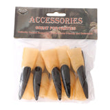 Maxbell 10x Fake Witch Fingers Scary Black Long Witch Nails for Bar Masquerade Props 2cmx9cm
