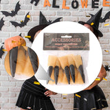 Maxbell 10x Fake Witch Fingers Scary Black Long Witch Nails for Bar Masquerade Props 2cmx9cm