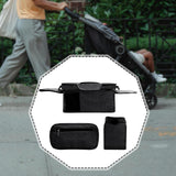 Maxbell Stroller Organizer Shopping Bag Easy Clean Stroller Bag for Home Use Outside Black