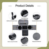 Maxbell Stroller Organizer Shopping Bag Easy Clean Stroller Bag for Home Use Outside Gray