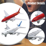 Maxbell 2Pcs Airplane Model Alloy Ornament Toy Aircraft for Decor Fireplace Keepsake Red White