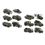 Maxbell 6 Pieces Alloy Vehicle Pull Back and Go Toys Green Metal Body Physical Power Style A