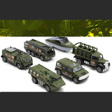 Maxbell 6 Pieces Alloy Vehicle Pull Back and Go Toys Green Metal Body Physical Power Style A