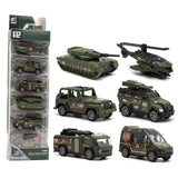 Maxbell 6 Pieces Alloy Vehicle Pull Back and Go Toys Green Metal Body Physical Power Style B