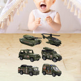 Maxbell 6 Pieces Alloy Vehicle Pull Back and Go Toys Green Metal Body Physical Power Style B