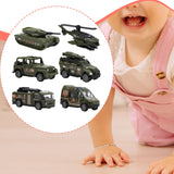 Maxbell 6 Pieces Alloy Vehicle Pull Back and Go Toys Green Metal Body Physical Power Style B