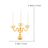 Maxbell 1/12 Dollhouse Candle Holder Doll House Candlestick for Cabinet Shelf Mantel Gold and White