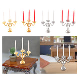 Maxbell 1/12 Dollhouse Candle Holder Doll House Candlestick for Cabinet Shelf Mantel Gold and White