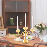 Maxbell 1/12 Dollhouse Candle Holder Doll House Candlestick for Cabinet Shelf Mantel Gold and White