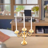 Maxbell 1/12 Dollhouse Candle Holder Doll House Candlestick for Cabinet Shelf Mantel Gold and White