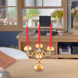 Maxbell 1/12 Dollhouse Candle Holder Doll House Candlestick for Cabinet Shelf Mantel Gold and Red
