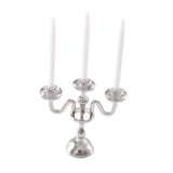 Maxbell 1/12 Dollhouse Candle Holder Doll House Candlestick for Cabinet Shelf Mantel Silver and White